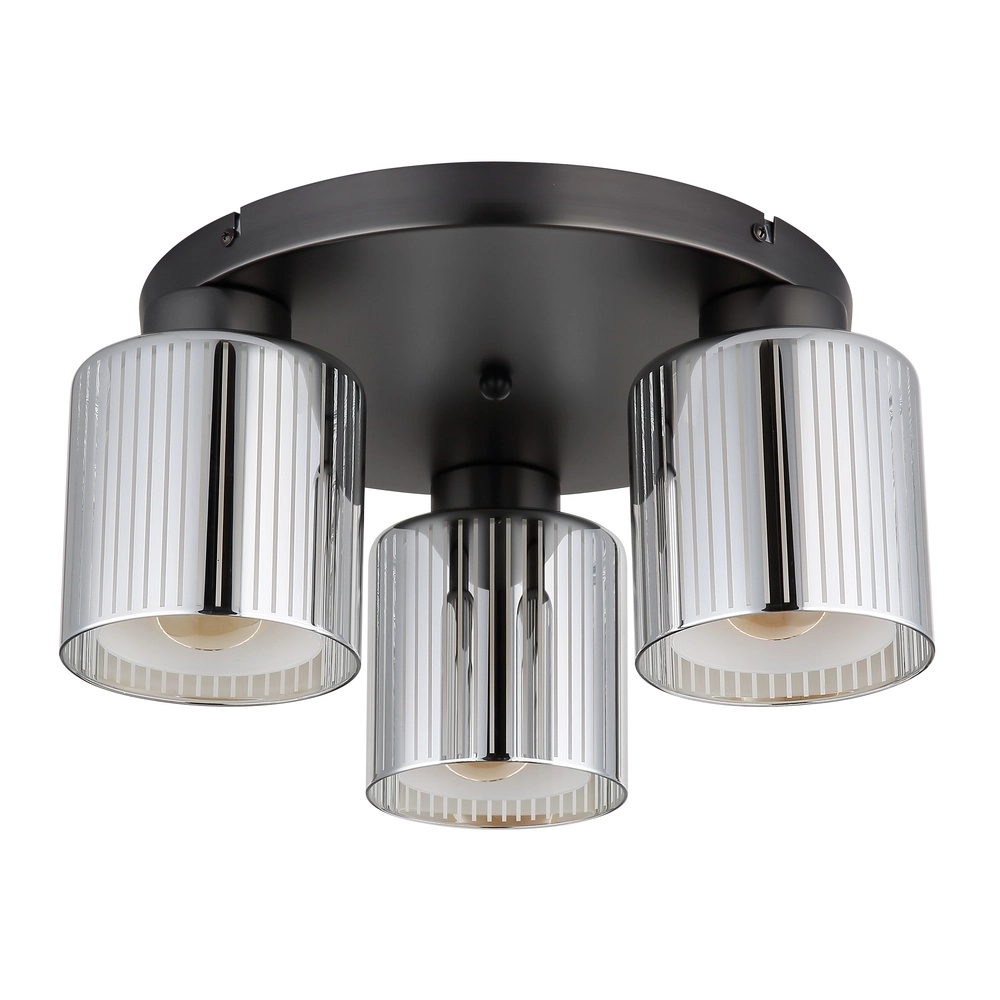 Design plafondlamp Felicia gunmetal 3-lichts Globo 9007371531950