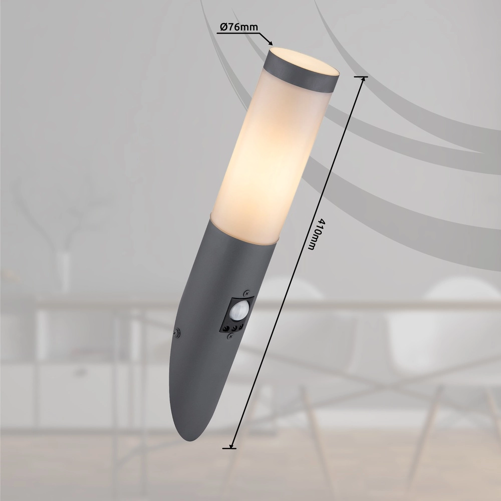 Design buitenlamp Boston antraciet met wit en sensor Globo 9007371404551