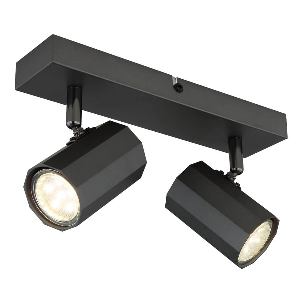 Grijze plafondlamp James dubbel Grijze plafondlamp James dubbel