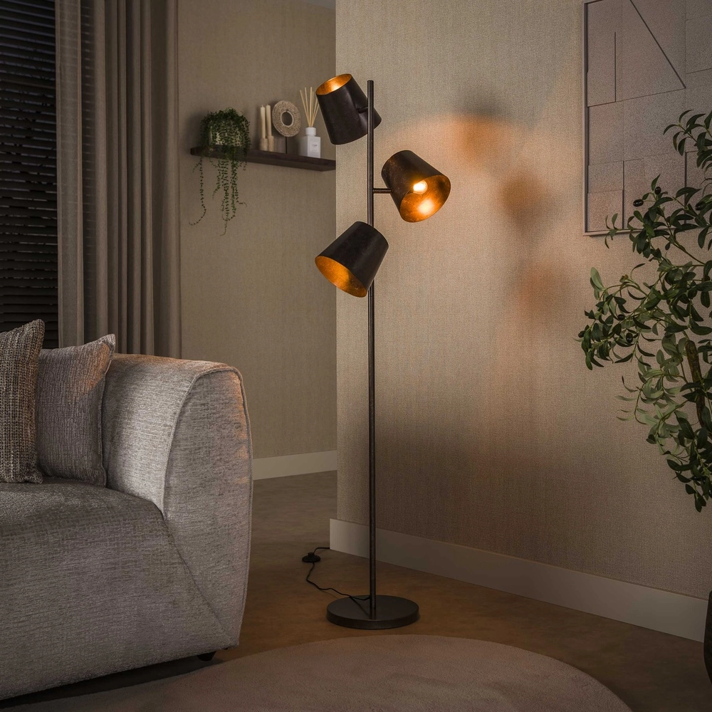 Rustieke vloerlamp Kinetic 167cm - urban bruin