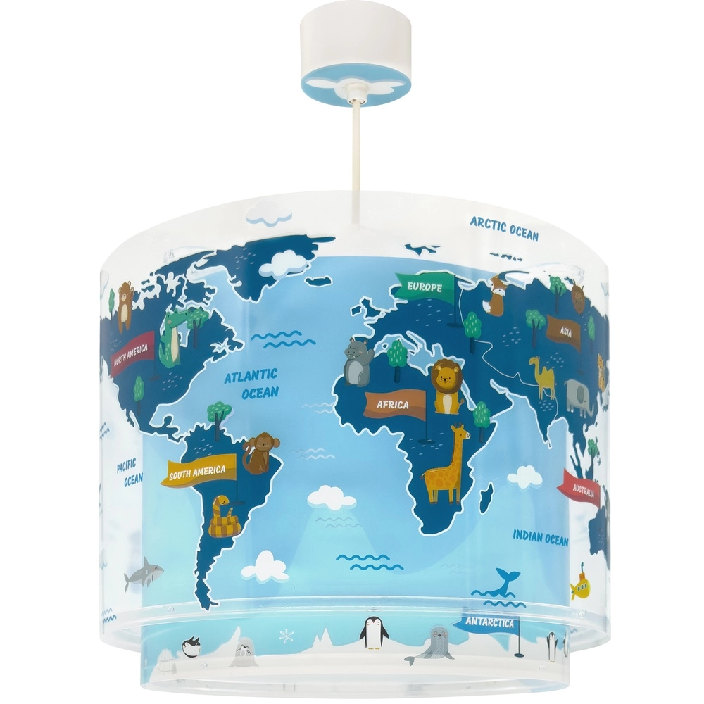 Kinderkamer hanglamp Kids World blauw