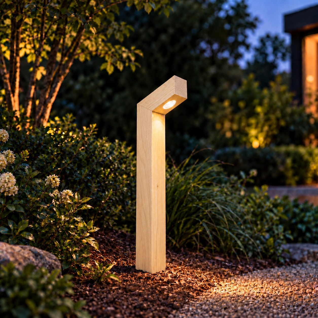 Houten padverlichting Punto Accoya - 80cm - 2700K
