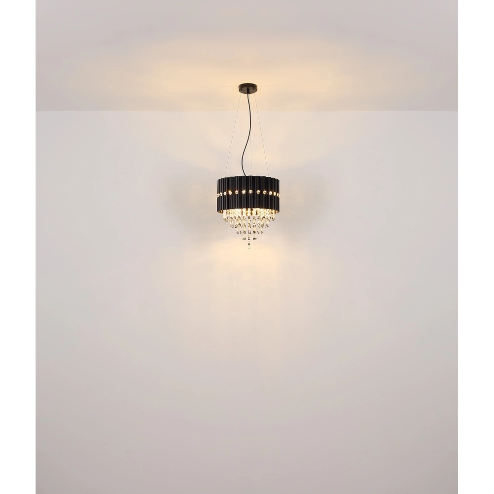 Hanglamp Eleos zwart met kristal Globo 9007371528431