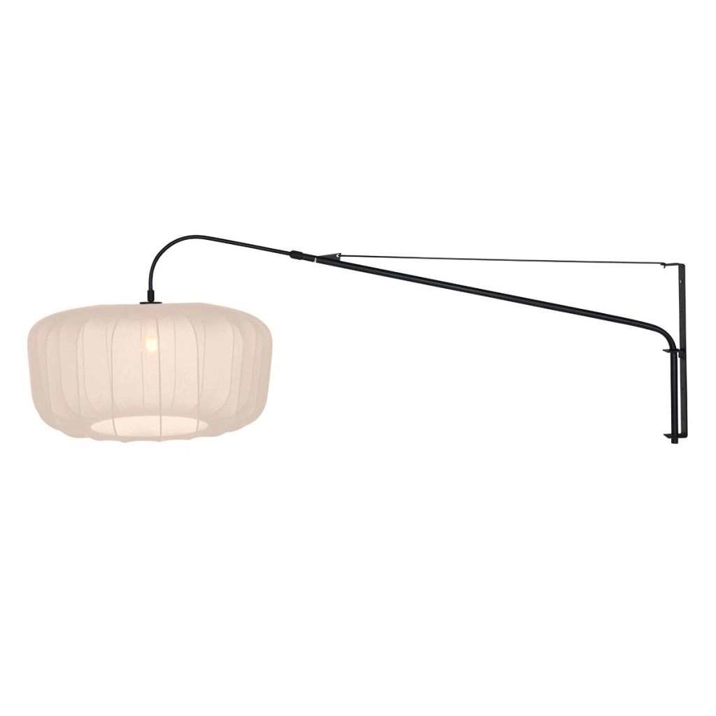 Zwarte wandlamp Vela Lino met crème kap Steinhauer 8712746182491