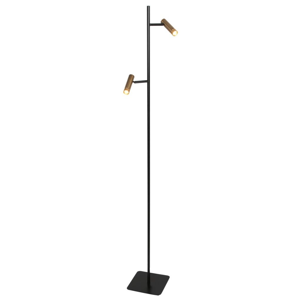 Vloerlamp 2-lichts Lumo zwart met goud Steinhauer 8712746184662
