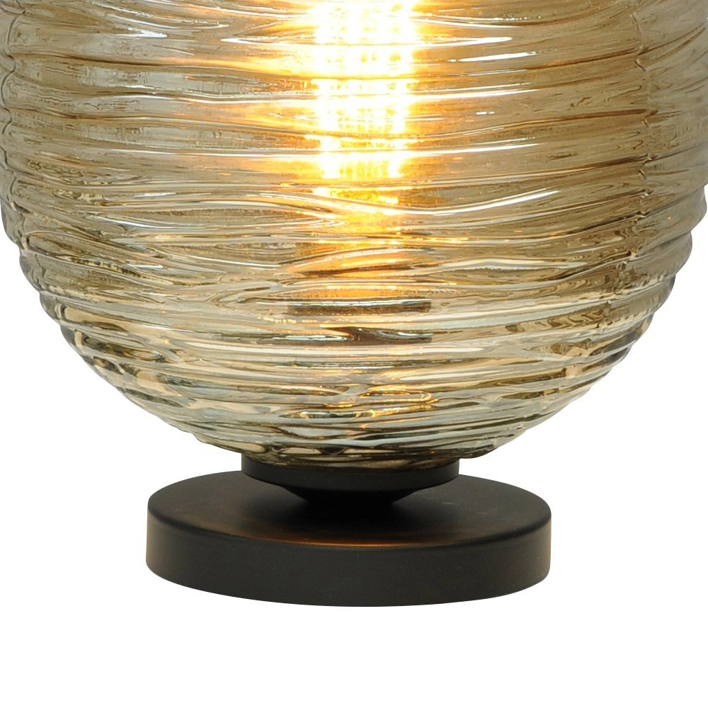 Tafellamp Quinto Smoke met gestreept glas Masterlight 8718121216560