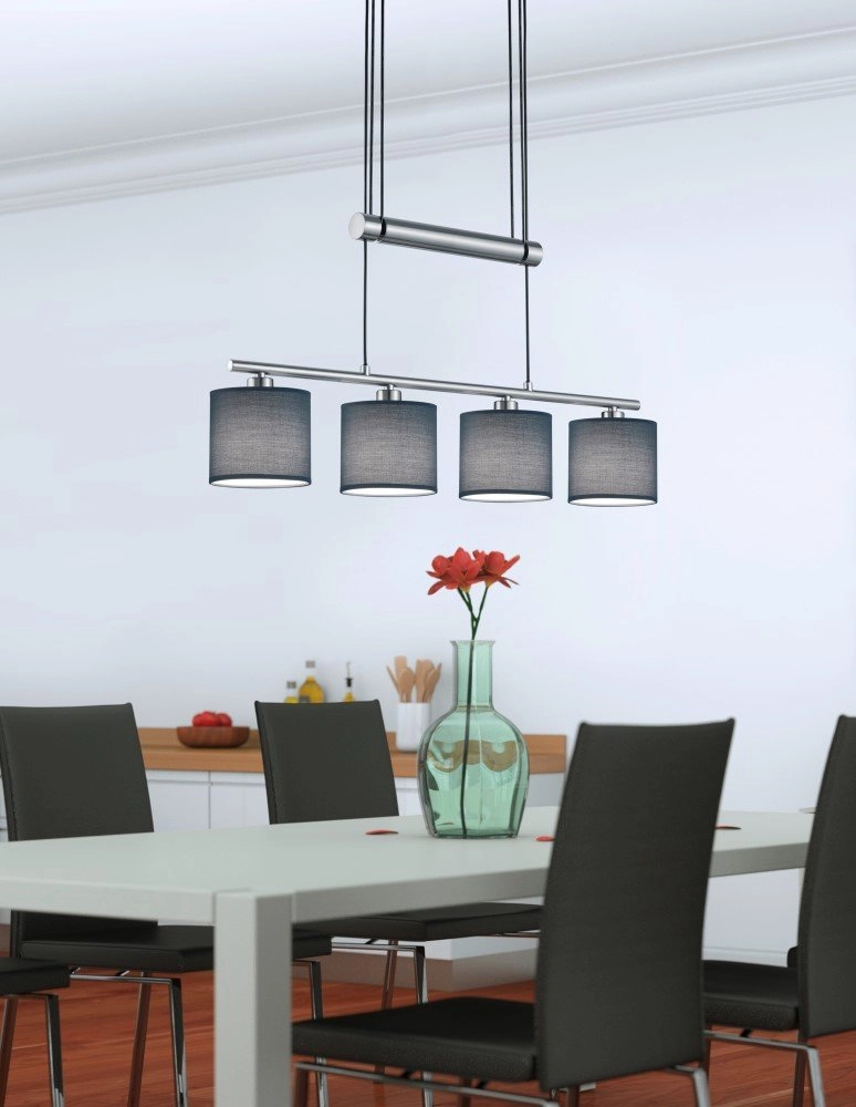Hanglamp Garda 4-lichts nikkel mat met antraciet Trio 4017807336955