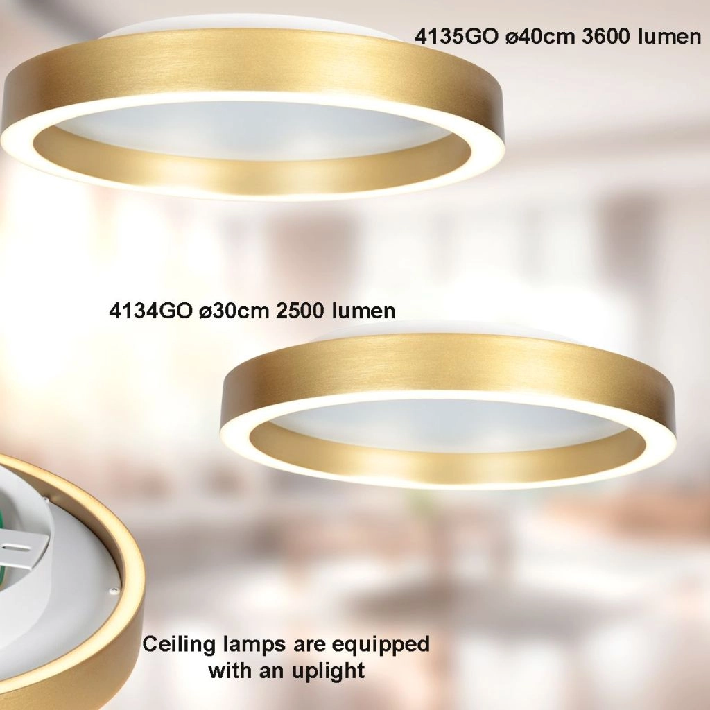 Design plafondlamp Ringlux goud Ø 40cm Steinhauer 8712746180923