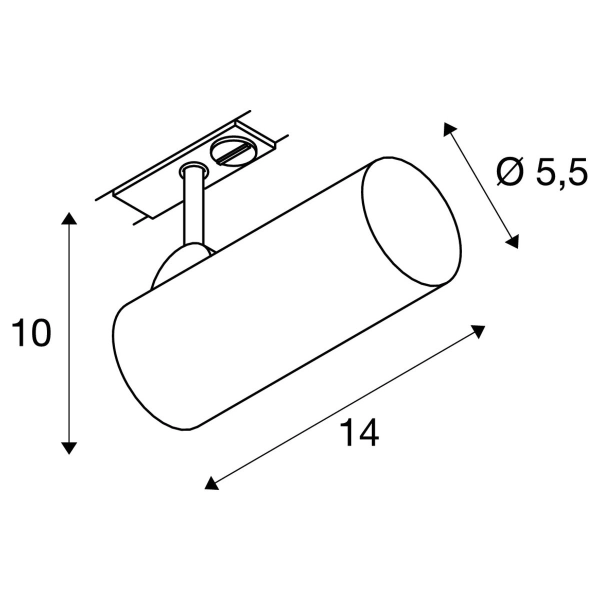 Railspot Helia 50 1-fase zwart SLV 4024163169356