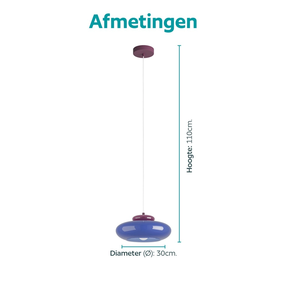 Design hanglamp Berardelli blauw met paars Ø 32cm Eglo 9008606405022