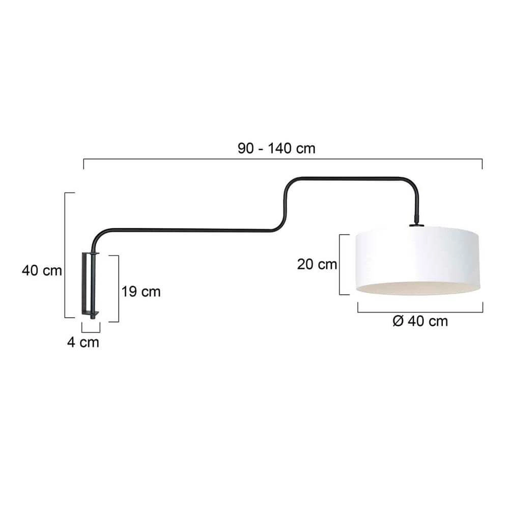 Wandlamp Bloeba zwart met wit Steinhauer 8712746177053