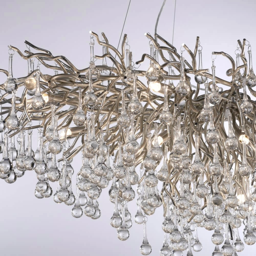 Grote kroonluchter Icicle staal Paul Neuhaus 4012248332924