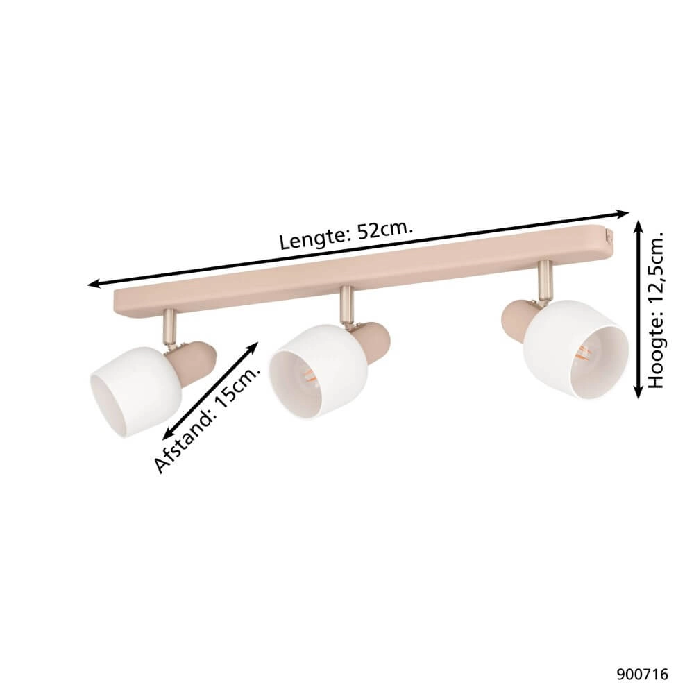 Japandi opbouwspot Corato 3-lichts Eglo 9008606262137