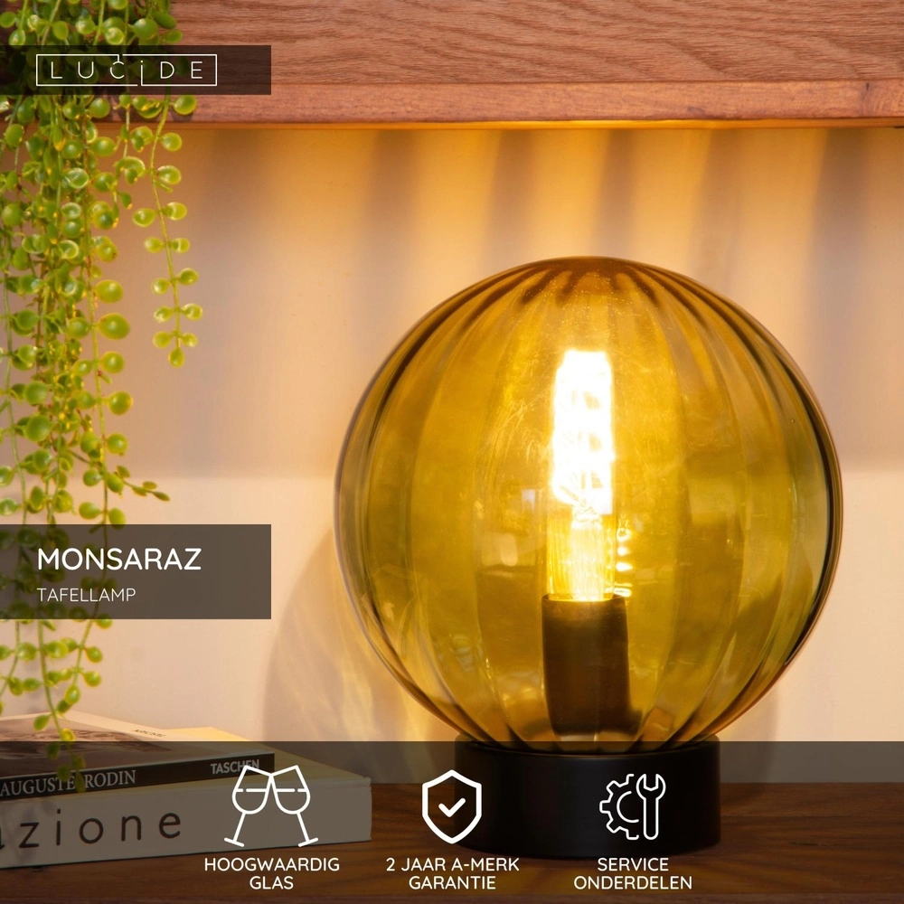 Tafellamp Monsaraz groen glas Lucide 5411212452436