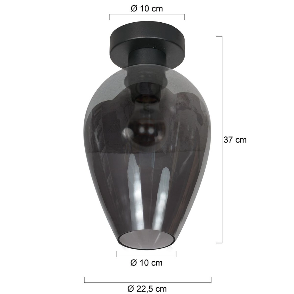 Plafondlamp Bloeba smoke glas Ø 22,5cm Steinhauer 8712746181067