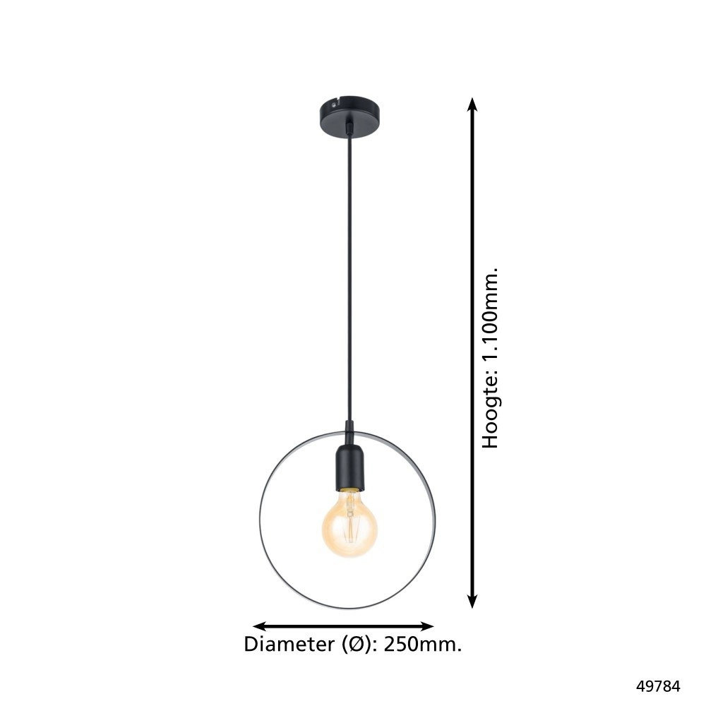 Hanglamp Bedington Round zwart Eglo 9002759497842
