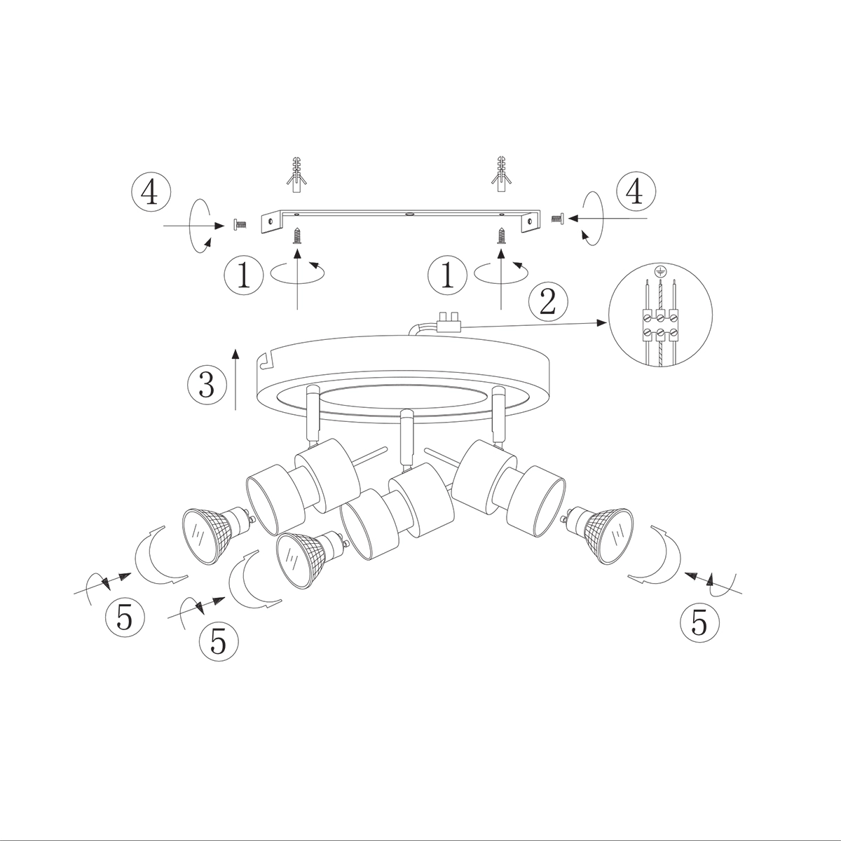 Led plafondspot Natasja LED zwart Steinhauer 8712746175752