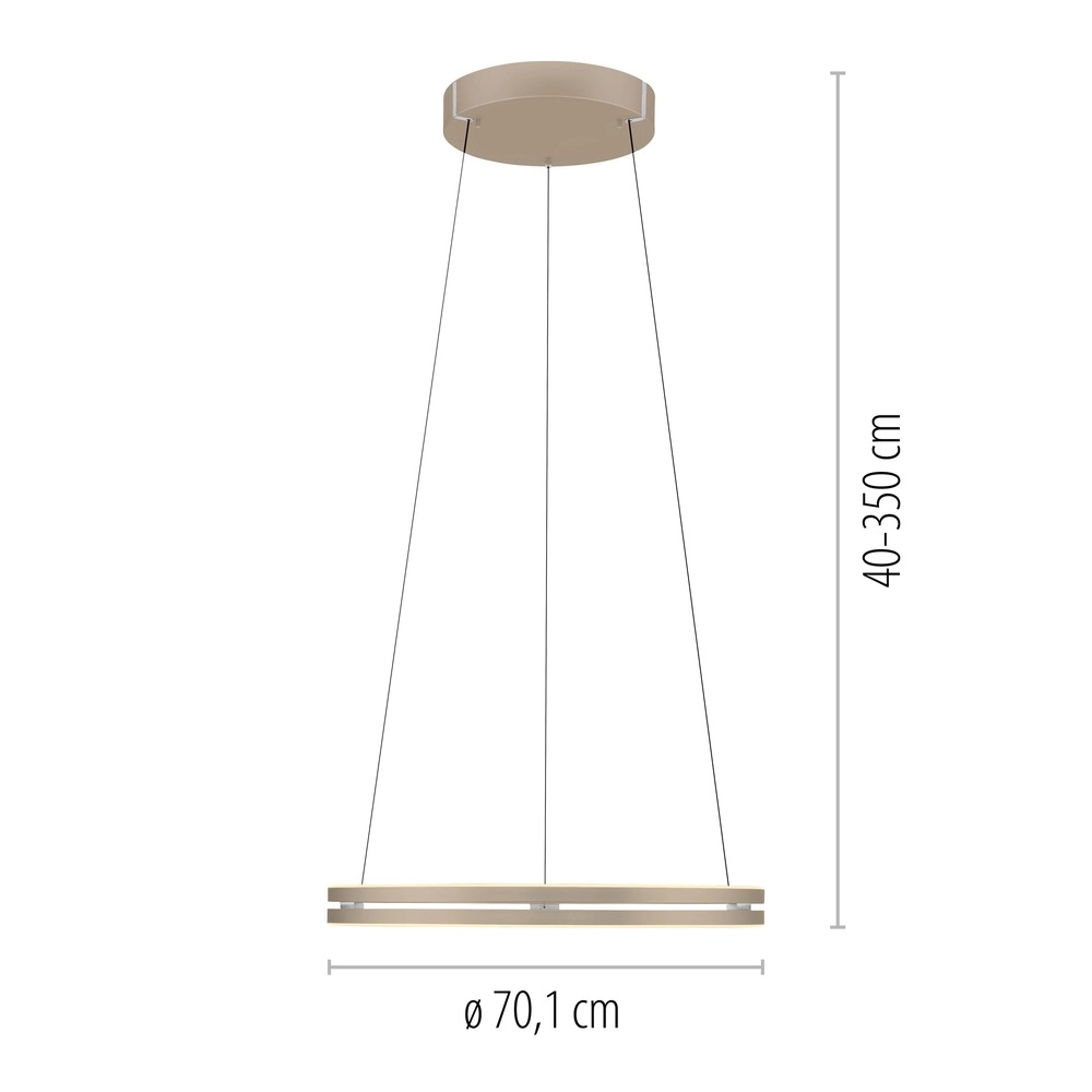 Kantoor hanglamp Pure E-Loop bronce - Ø 70cm Paul Neuhaus 4012248398364