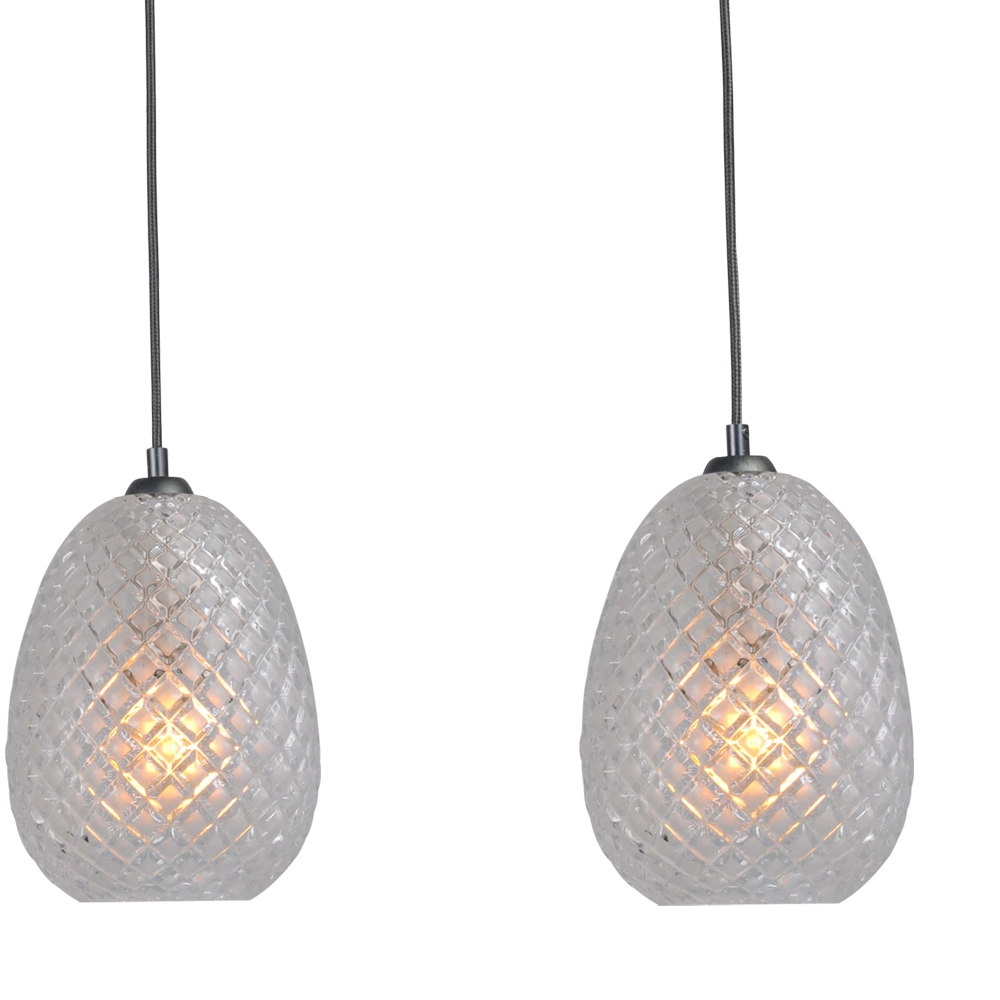 Zwarte hanglamp Pineapple 4-lichts met helderglas Masterlight 8718121216874