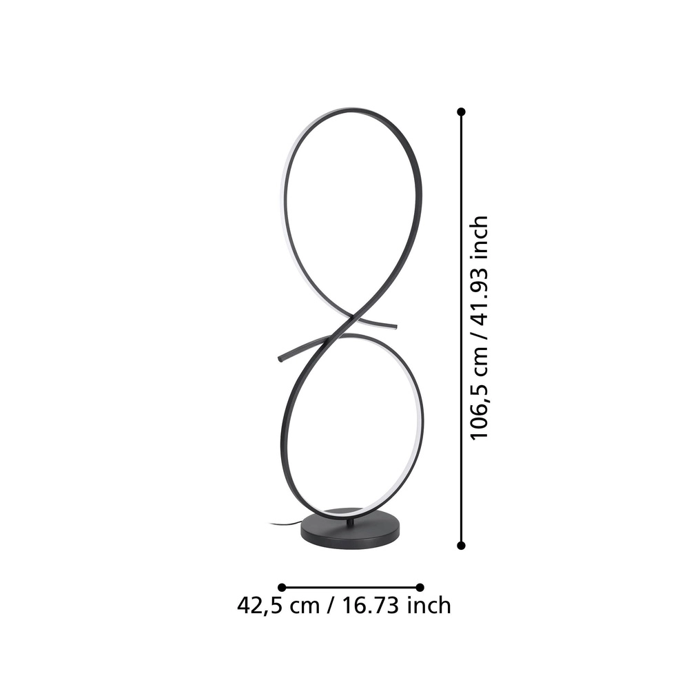 Moderne led vloerlamp Serpins 107cm - zwart Eglo 9008606313693