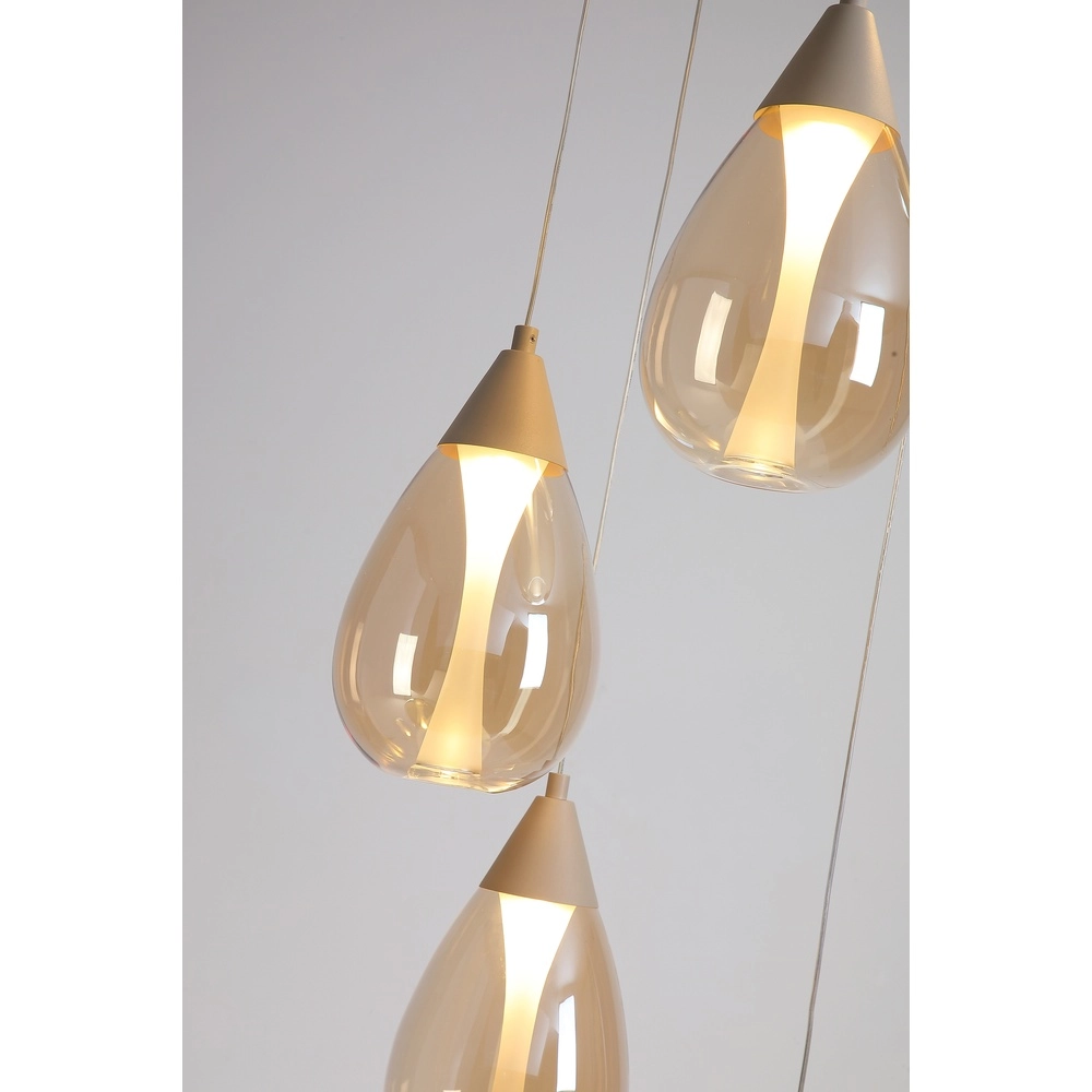 Design hanglamp Pear 5-lichts zand bruin Searchlight 5,05342E+12