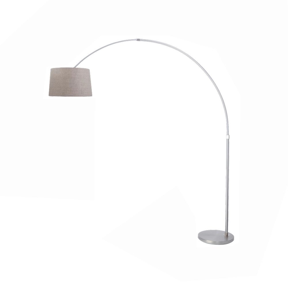 Booglamp Gramineus grijs met taupe lampenkap