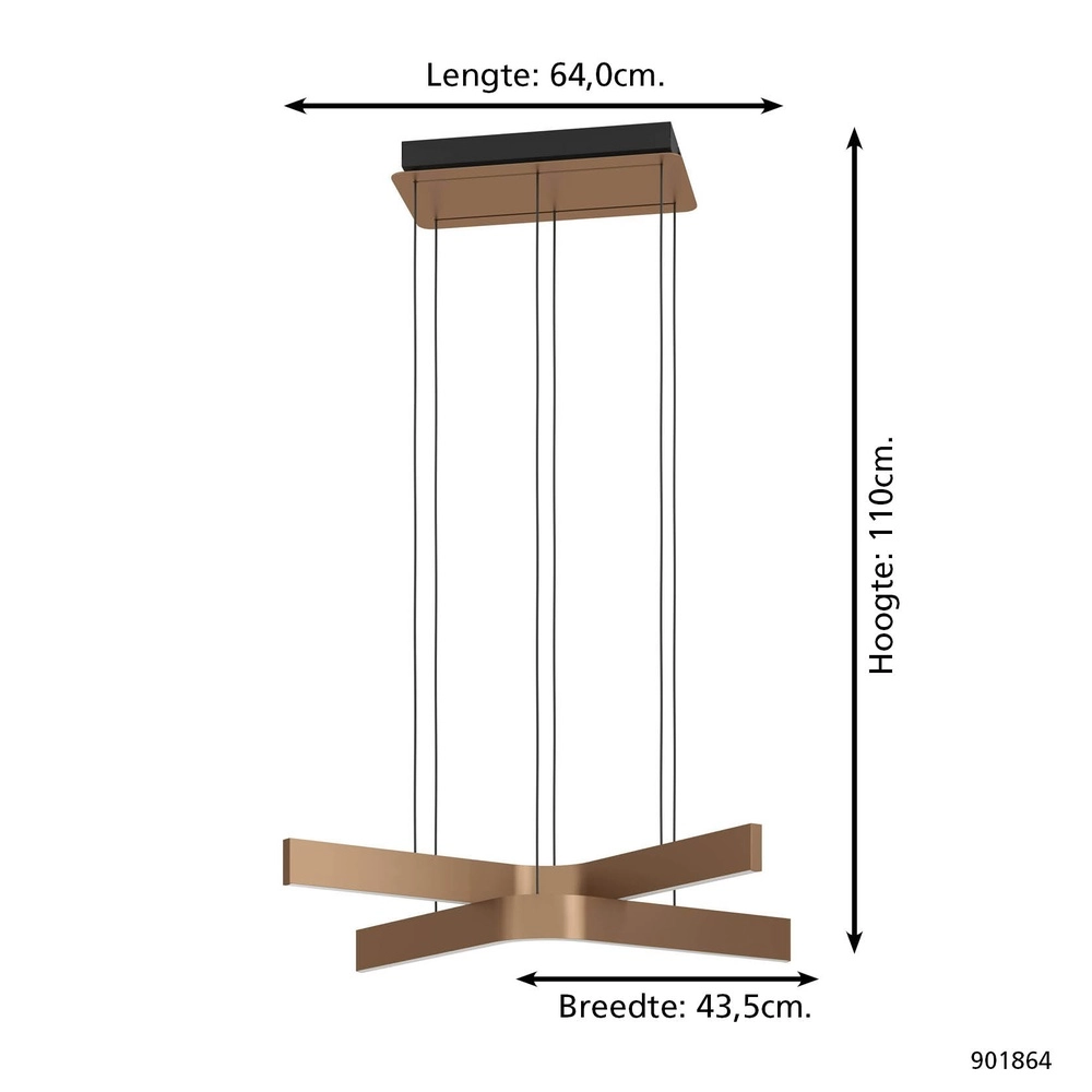 Design hanglamp Folcino-Z koper brons Eglo 9008606360284