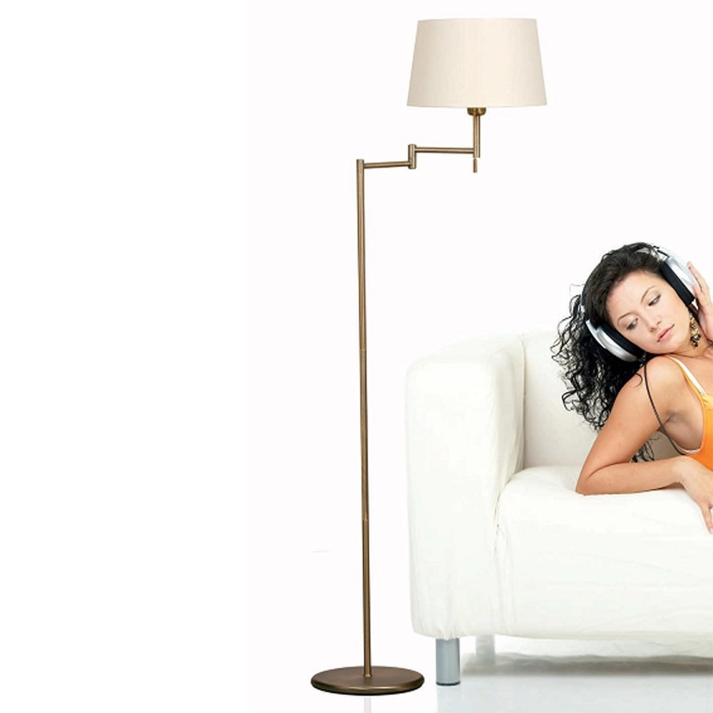 Vloerlamp Mexlite 154cm bronsbruin met witte kap Steinhauer 8712746048087