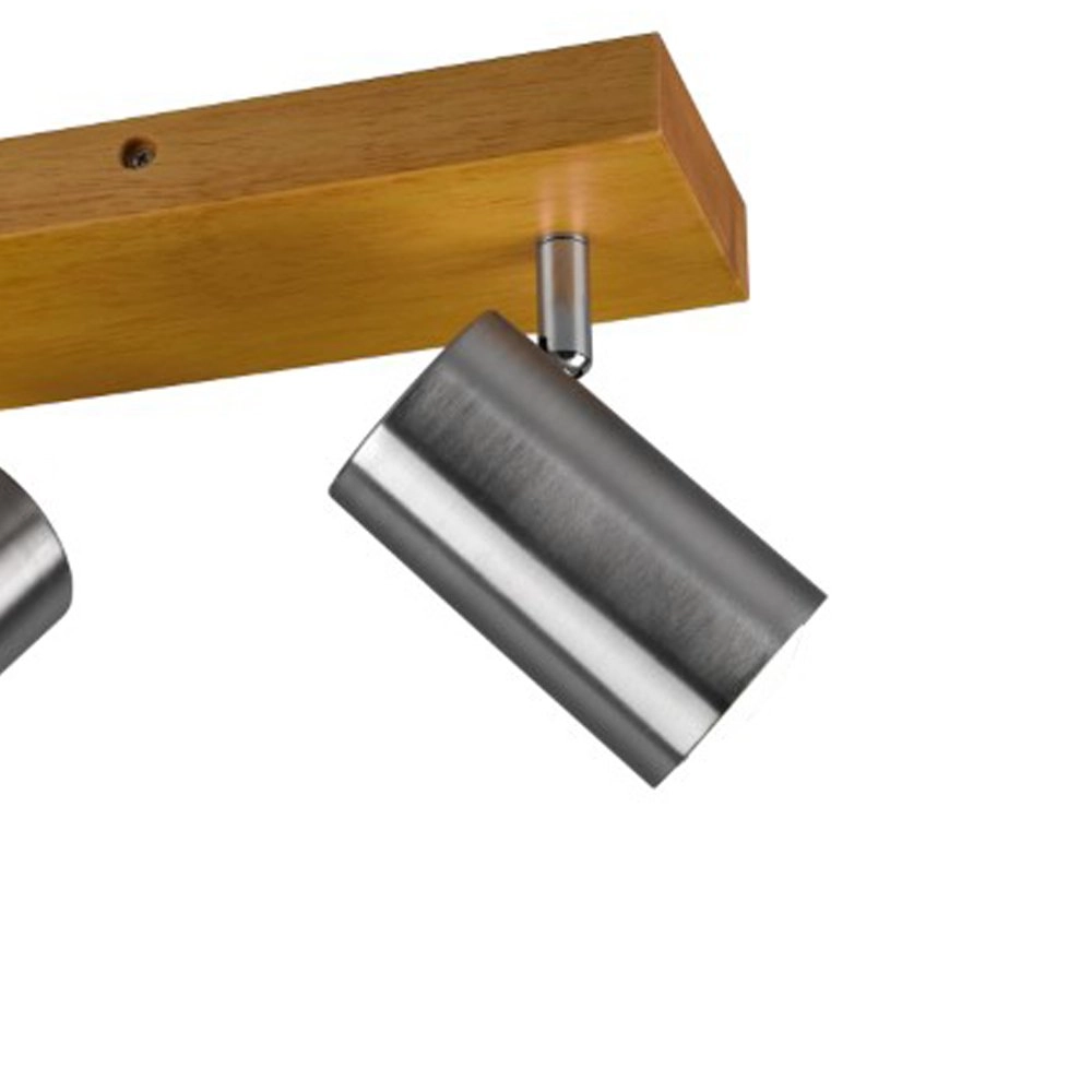 2-lichts opbouwspot Marley rvs op hout Trio 4017807487978