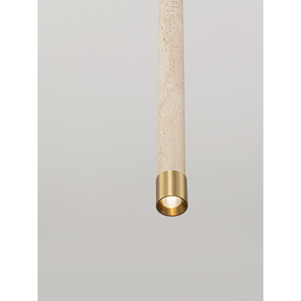 Moderne hanglamp Muse goud met zand bruin travertin Lyora 5212017495792