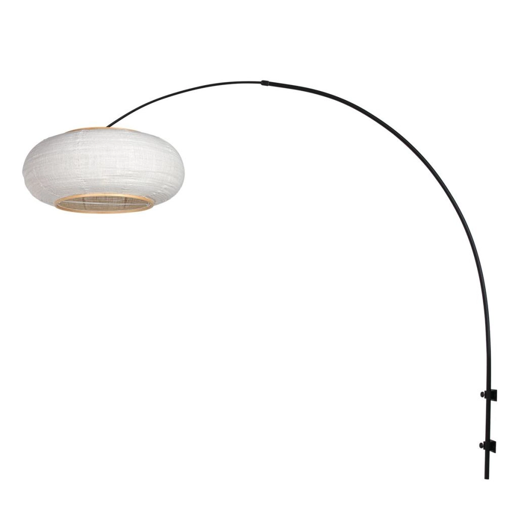 Zwarte wandlamp Silva Alba met witte kap Ø60cm Steinhauer 8712746185140