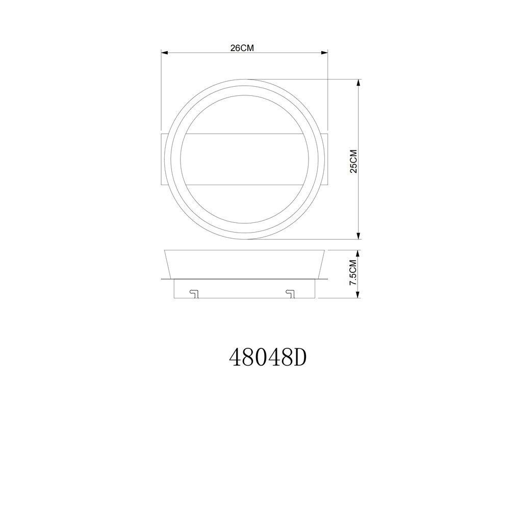 Strakke plafondlamp Syrakus koffie bruin Globo 9007371570089