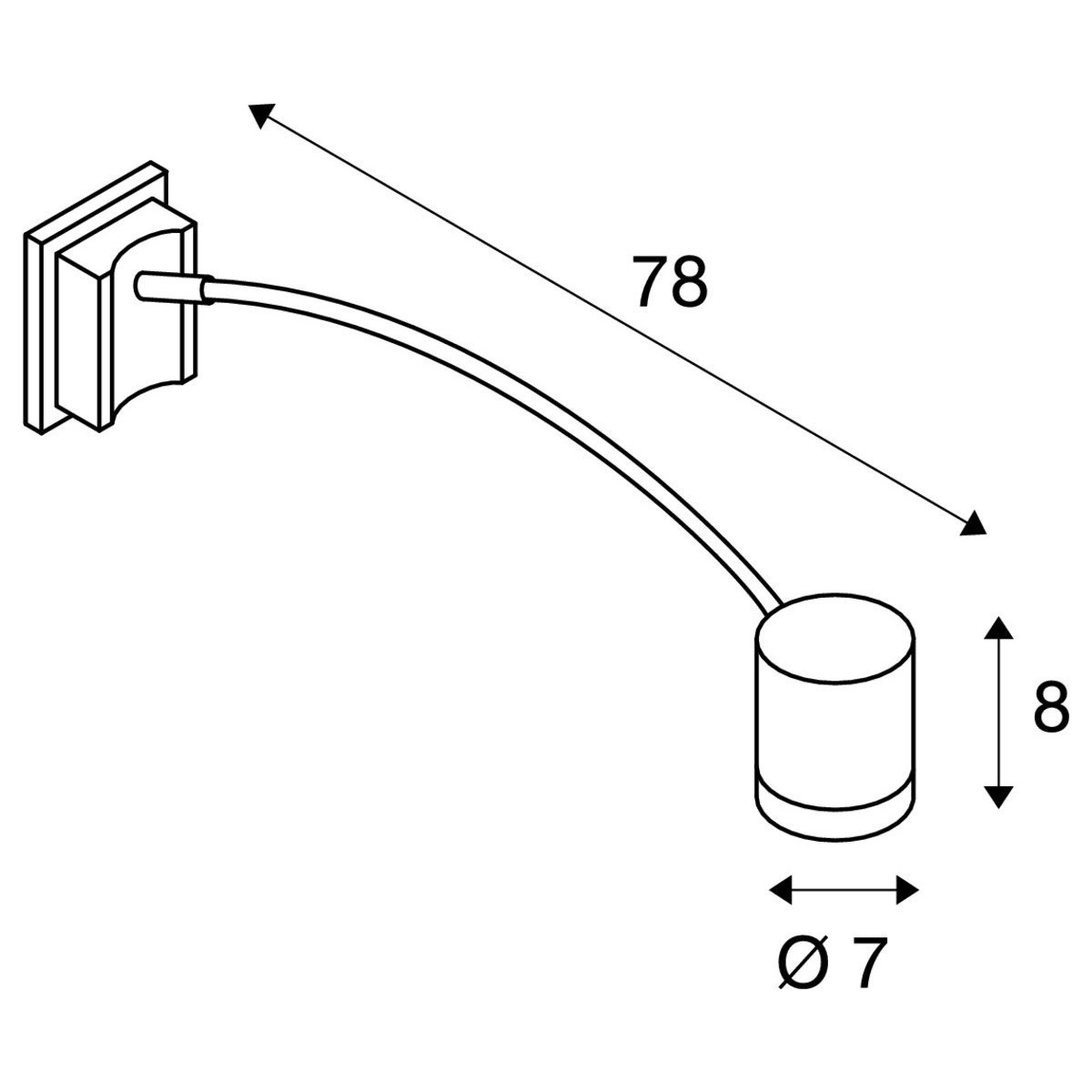 Gevelspot New Myra Display Curved reclame antraciet SLV 4024163140355