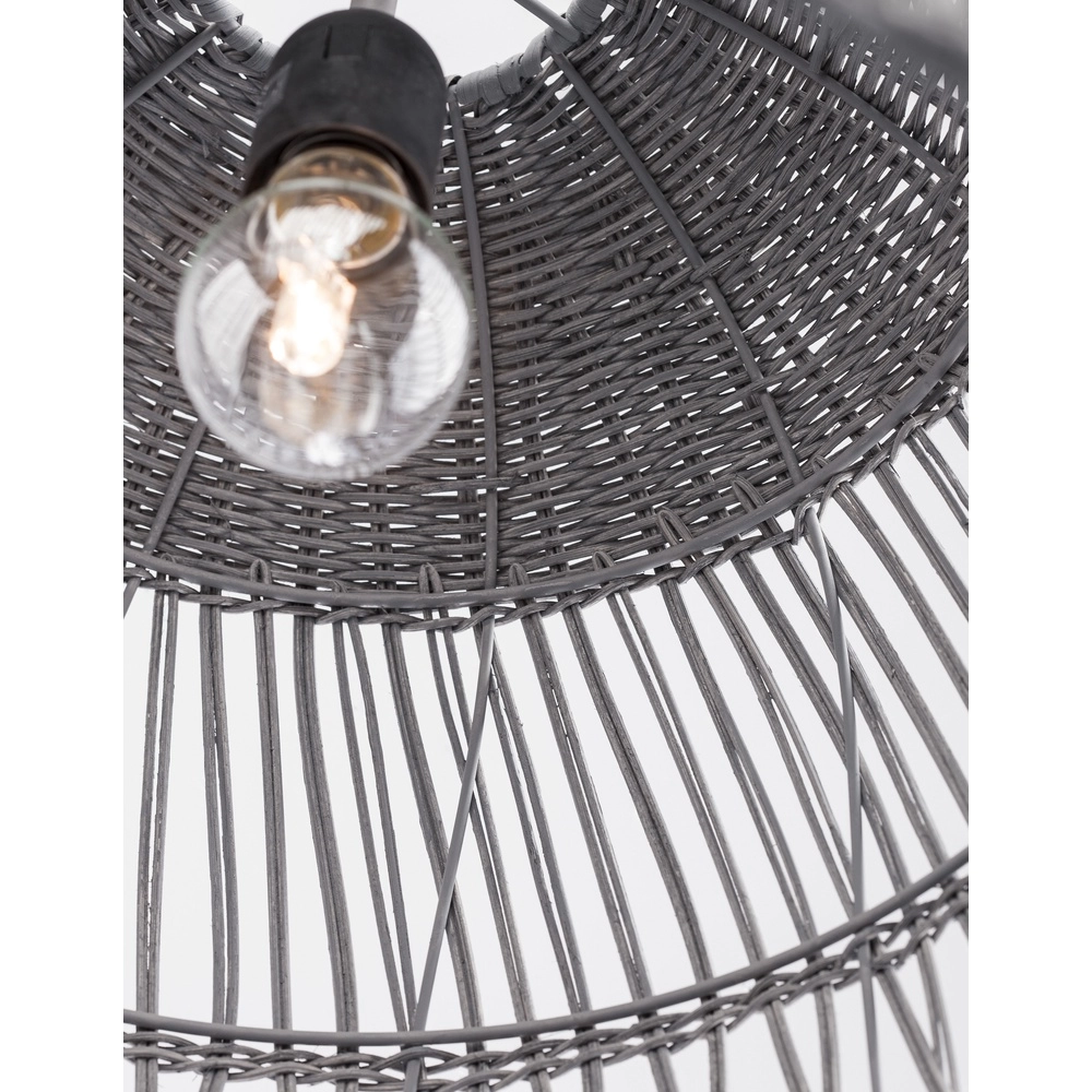 Grijze hanglamp Destin rotan Ø 46,5cm Lyora 5212017416667