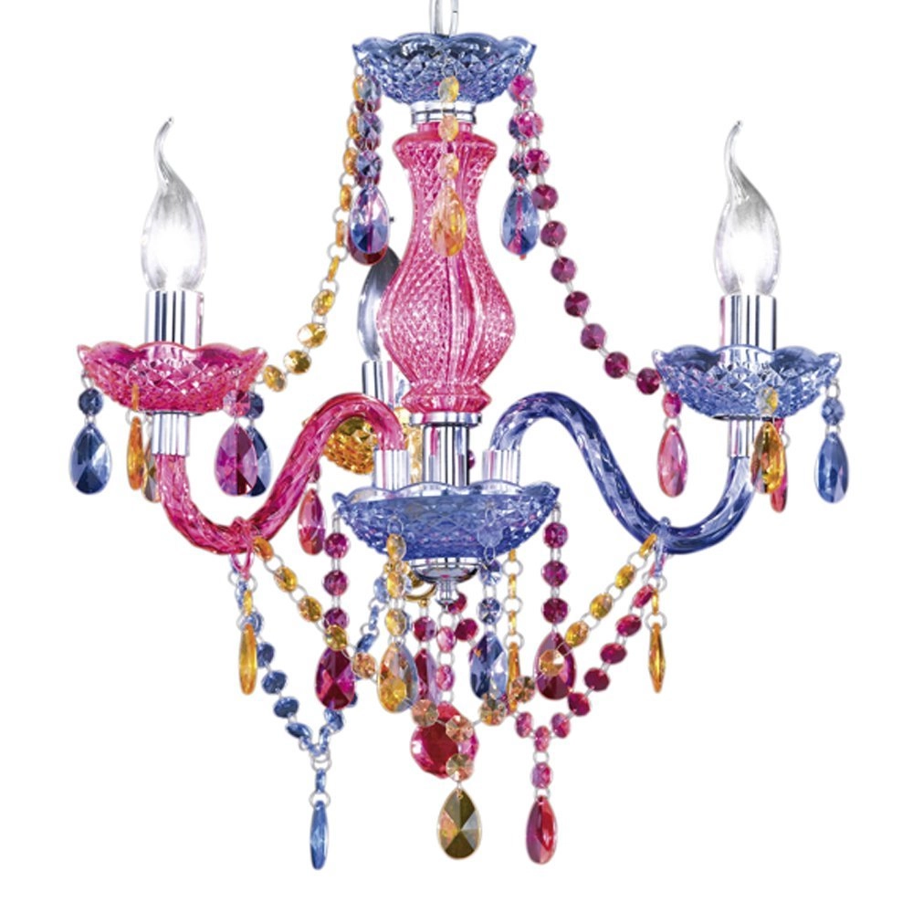 Kroonluchter Luster Crystal 40cm 3-lichts gekleurd transparant Trio 4017807241181