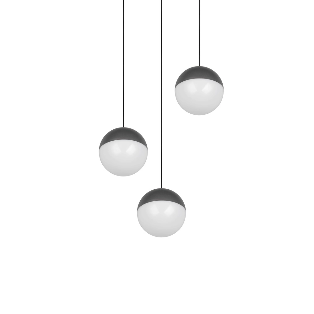 3-lichts hanglamp Senta rond antraciet Trio 4017807697834