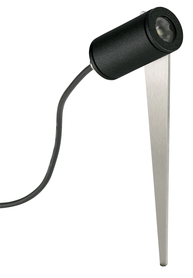Prikspot Led 230v Wally zwart - RVS Prikspot Led 230v Wally zwart - RVS