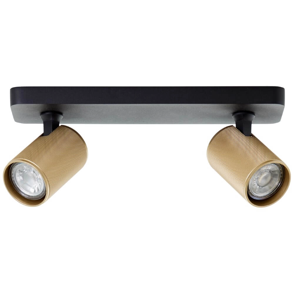 2-lichts opbouwspot Marty zwart met goud Brilliant 4004353424397