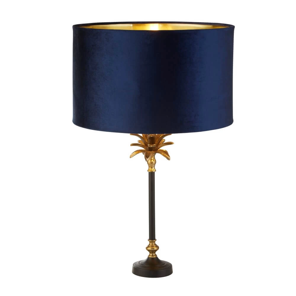 Tafellamp Palm zwart met donkerblauw Searchlight 5053423257365