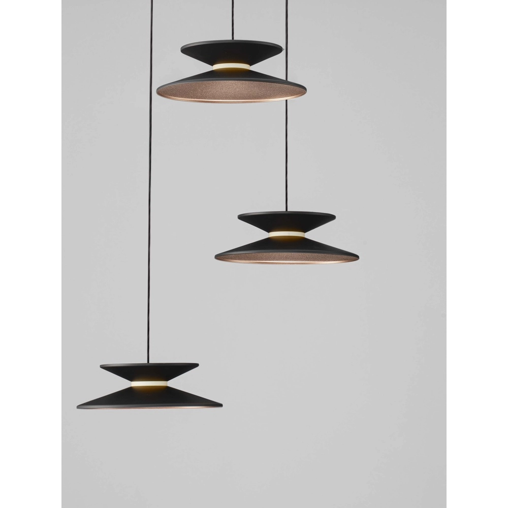 Design hanglamp Morfi 3-lichts zwart Lyora 5212017458476