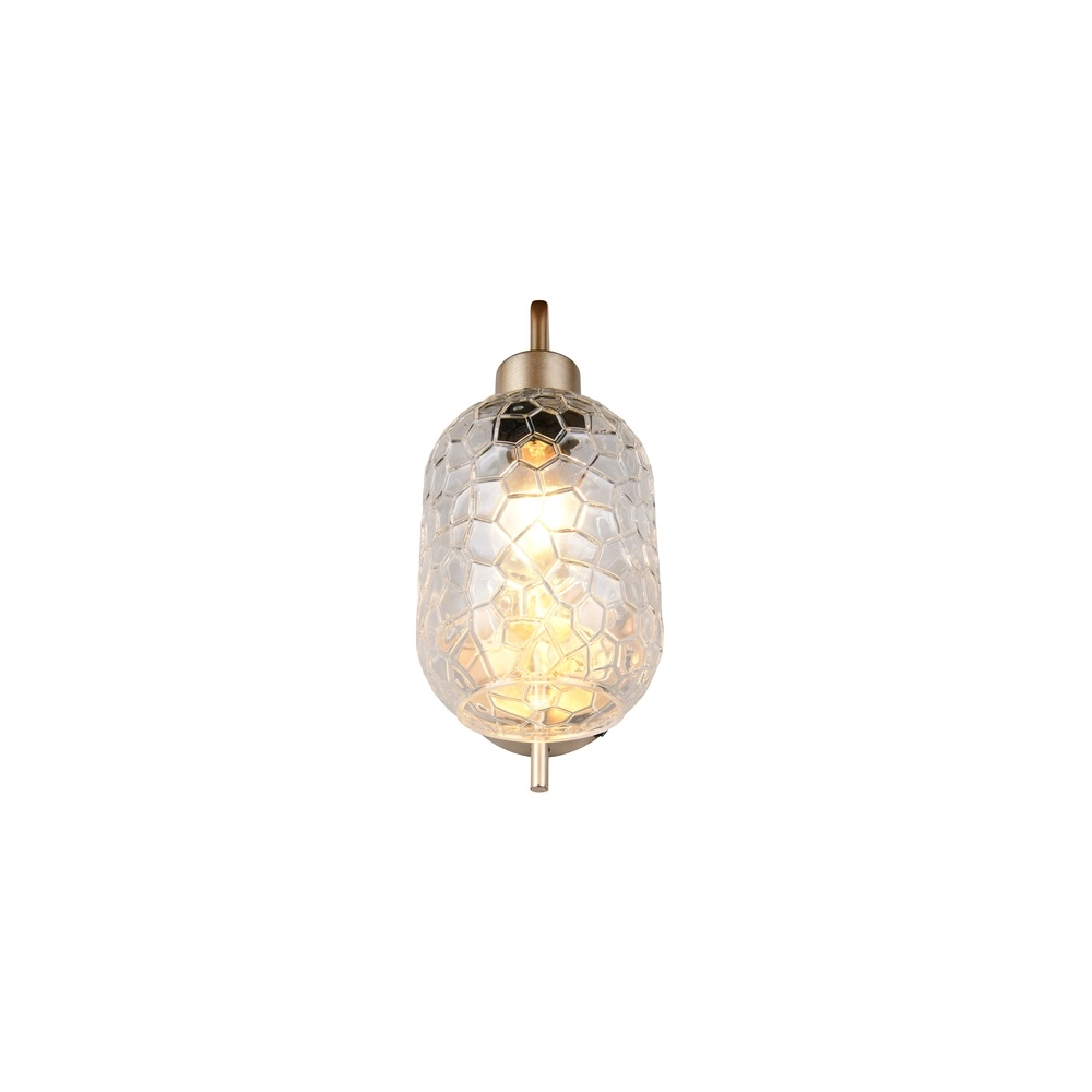 Wandlamp Emelie goud met smoke glas Trio 4017807702583