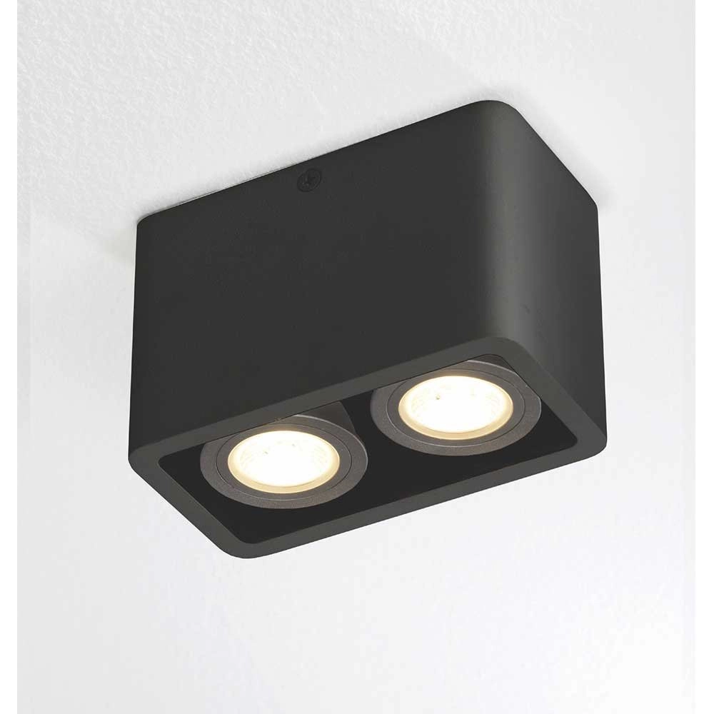 Dubbele opbouwspot Bronx zwart Dubbele opbouwspot Bronx zwart