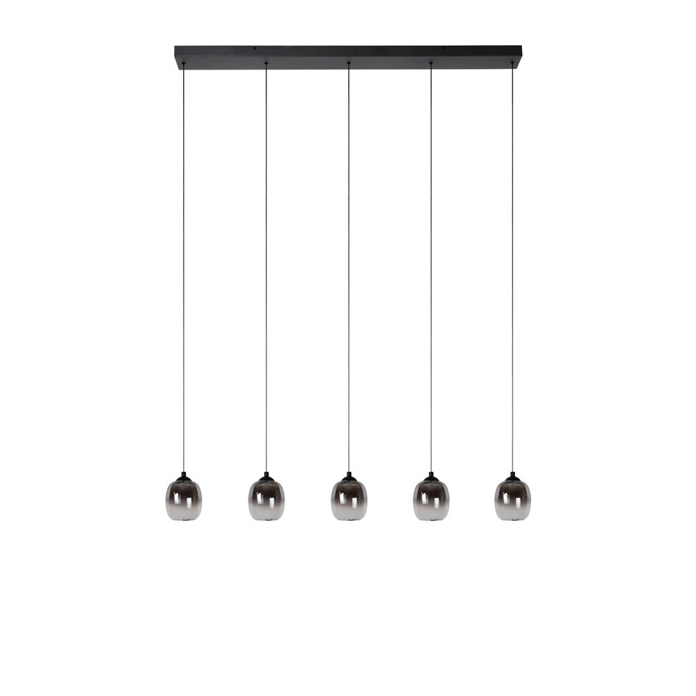 5-lichts hanglamp Tamino zwart