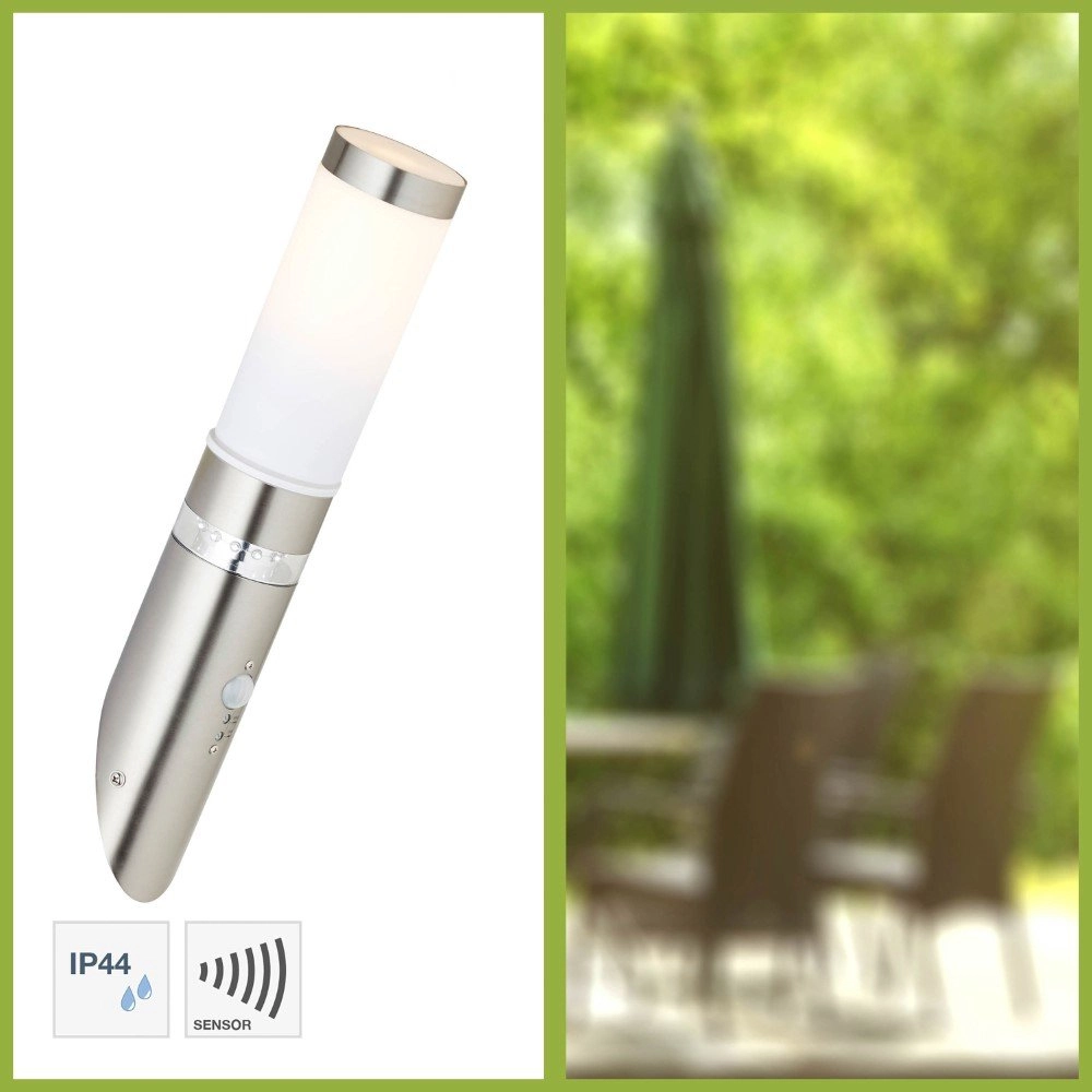 RVS buitenlamp Bole met sensor Brilliant 4004353133749