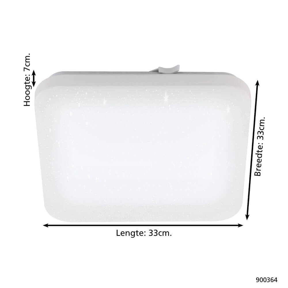 Vierkante plafondlamp Frania-S 33 bij 33 cm Eglo 9008606234462