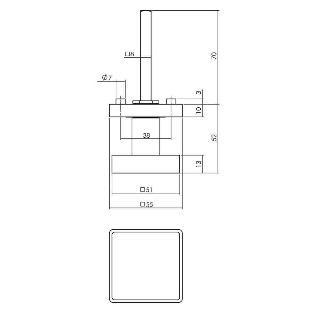 Vierkante deurknop Tondo zwart Intersteel 8714186499405