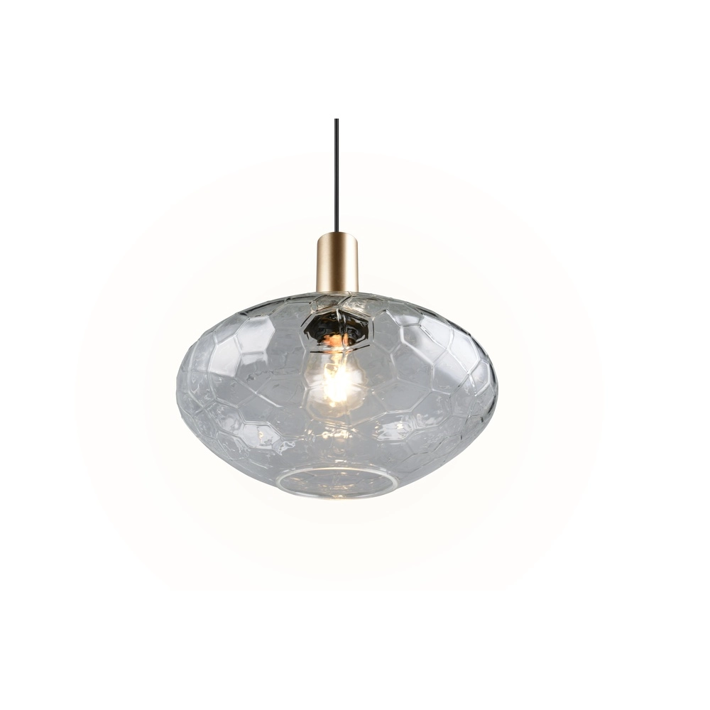 Hanglamp Emelie goud met smoke glas Trio 4017807702538