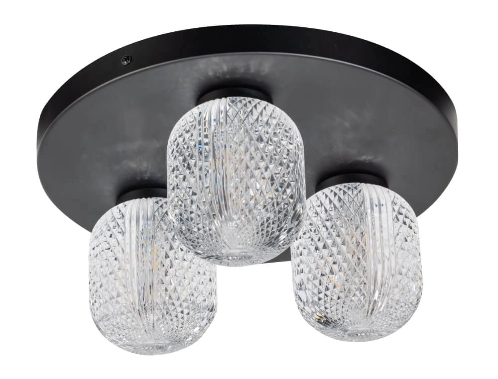 Unieke plafondlamp Kristel 3-lichts zwart Unieke plafondlamp Kristel 3-lichts zwart