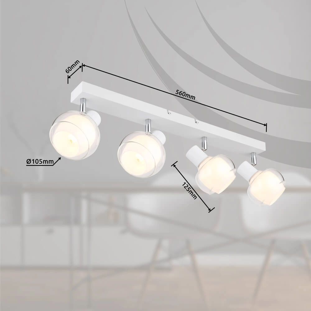 Witte plafondlamp Tokki 4-lichts Globo 9007371452040