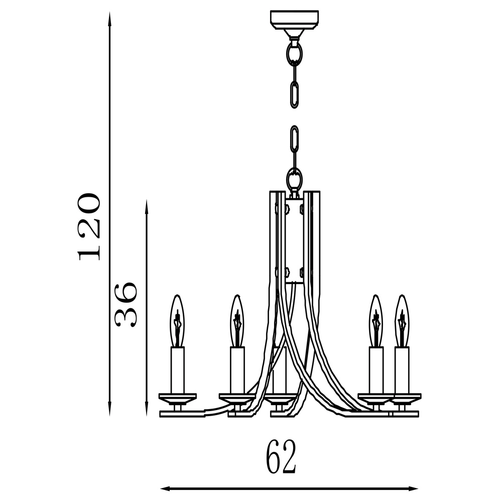 Kroonluchter Ascona 5-lichts Searchlight 5053423303666